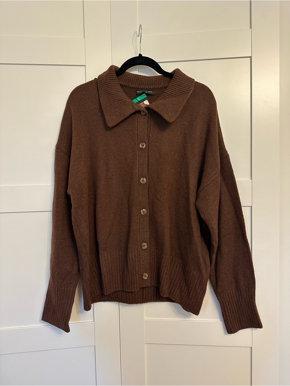 NWT Banana Republic Brown Button-Front Collared Cardigan